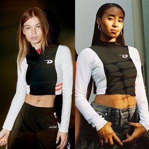 BNWT DKNY Tech Half-Zip Cropped Top XS